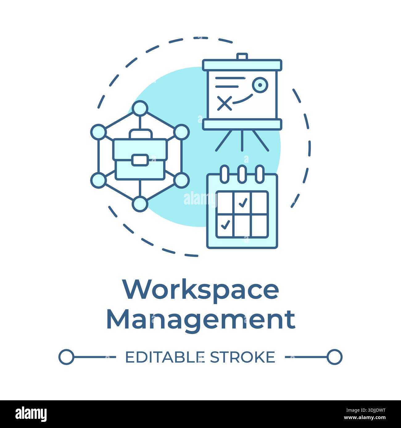 Workspace management soft blue concept icon Stock Vector