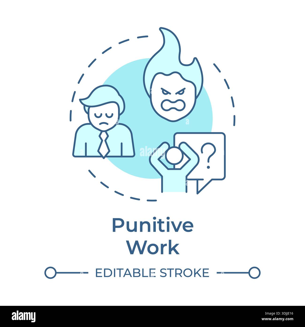Punitive work soft blue concept icon Stock Vector