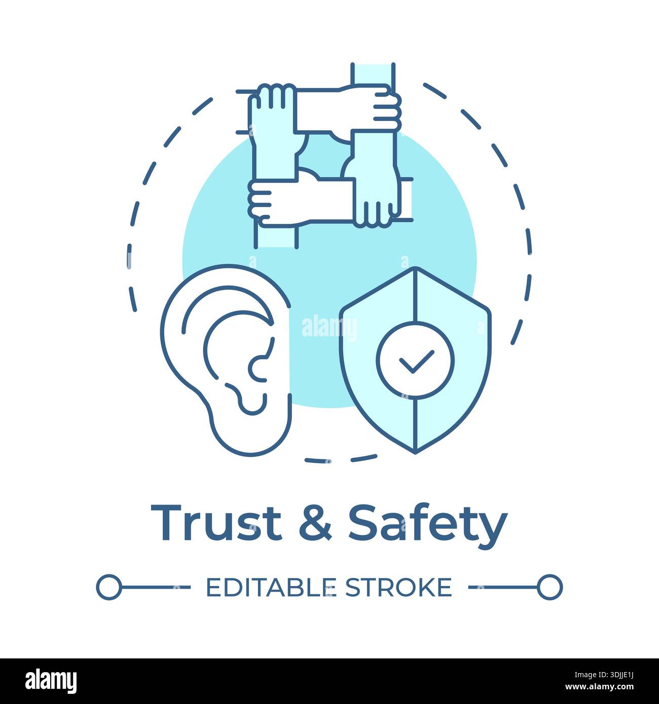 Trust and safety soft blue concept icon Stock Vector Image & Art - Alamy