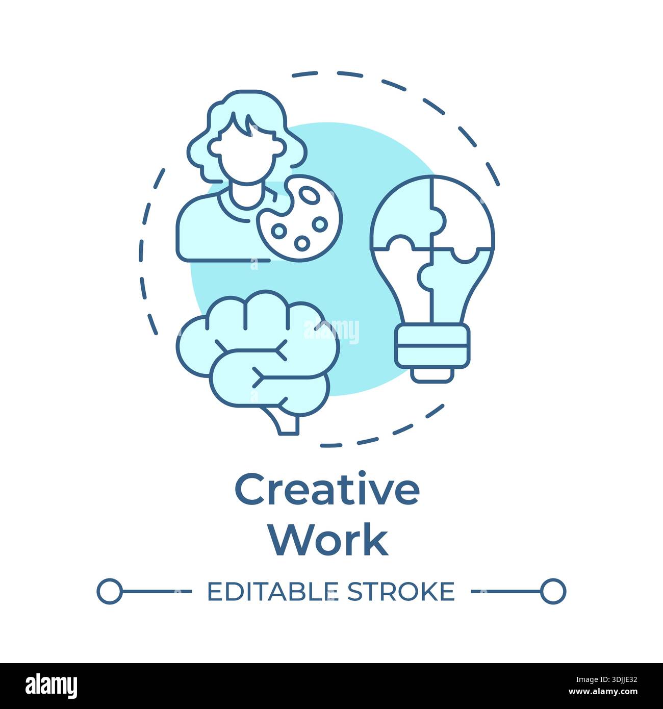 Creative work soft blue concept icon Stock Vector