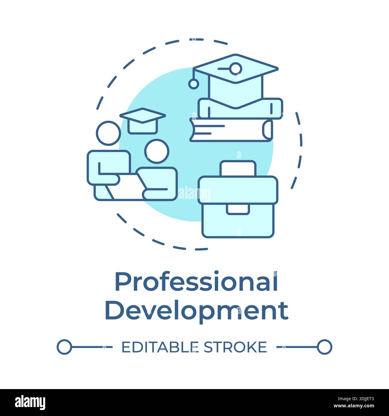 Professional development soft blue concept icon Stock Vector