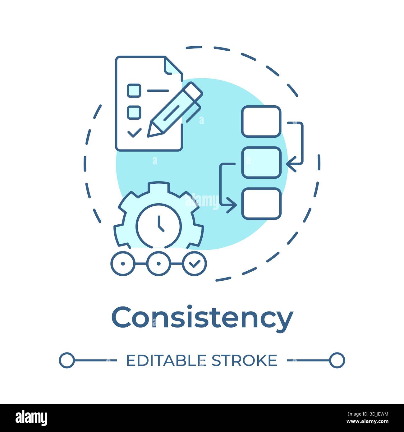 Consistency soft blue concept icon Stock Vector