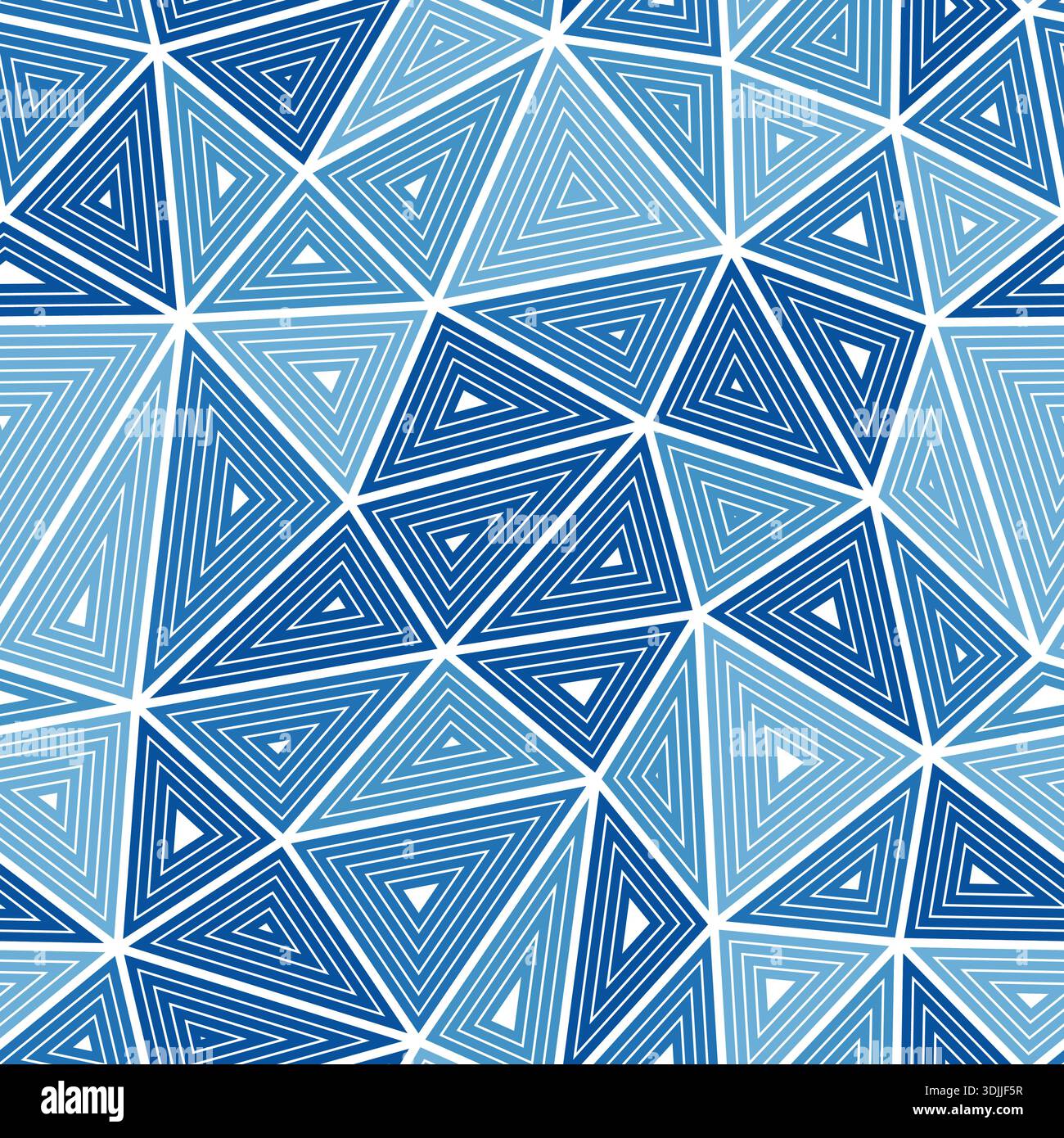 Tileable abstract background. Large triangle size. Multiple repeated inner triangles. Mono-tone style. Repeatable pattern. Trending vector tiles. Stock Vector