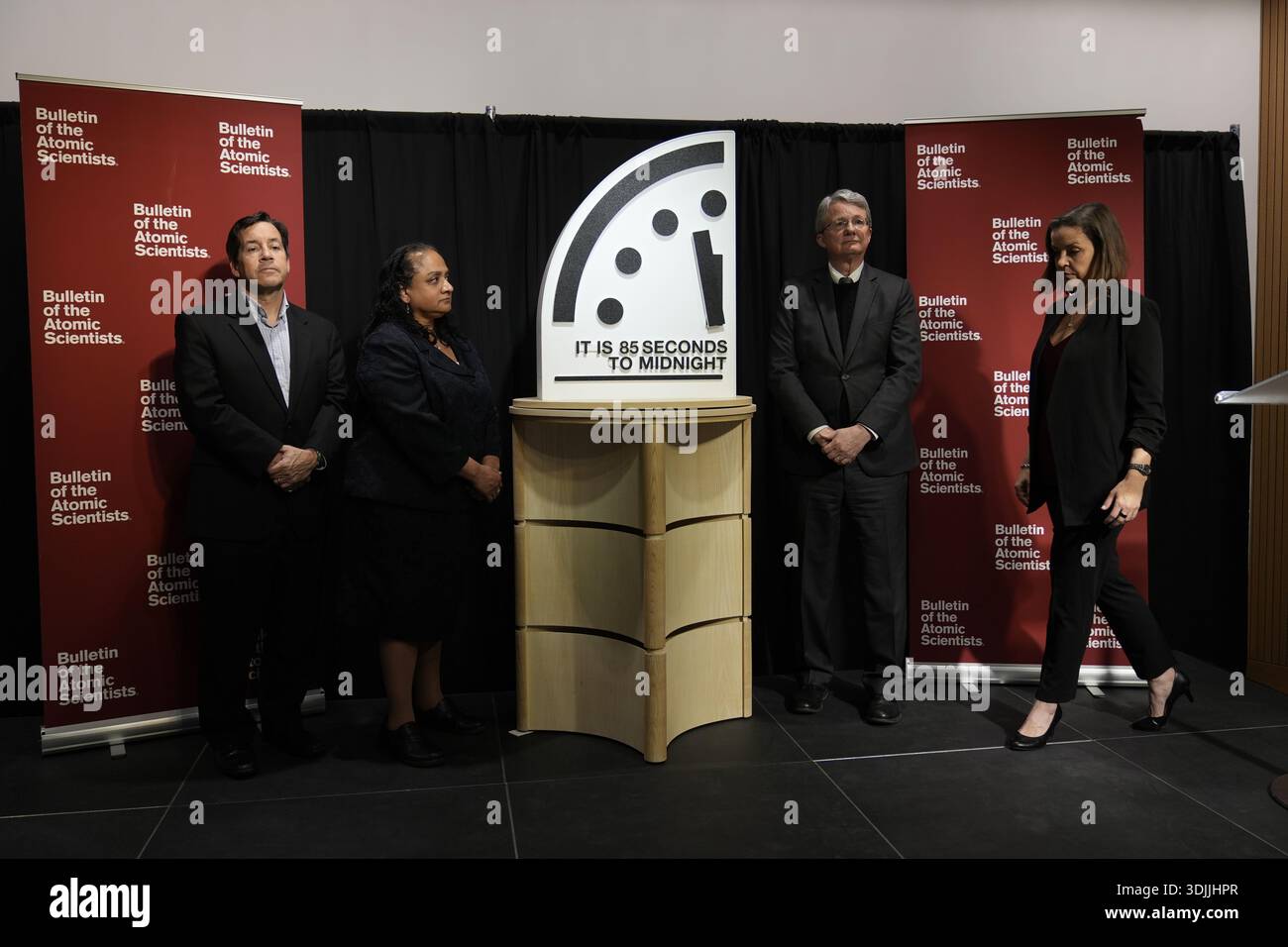Doomsday Bell Ringer The Bulletin of the Atomic Scientist members, from left, Jon B ...