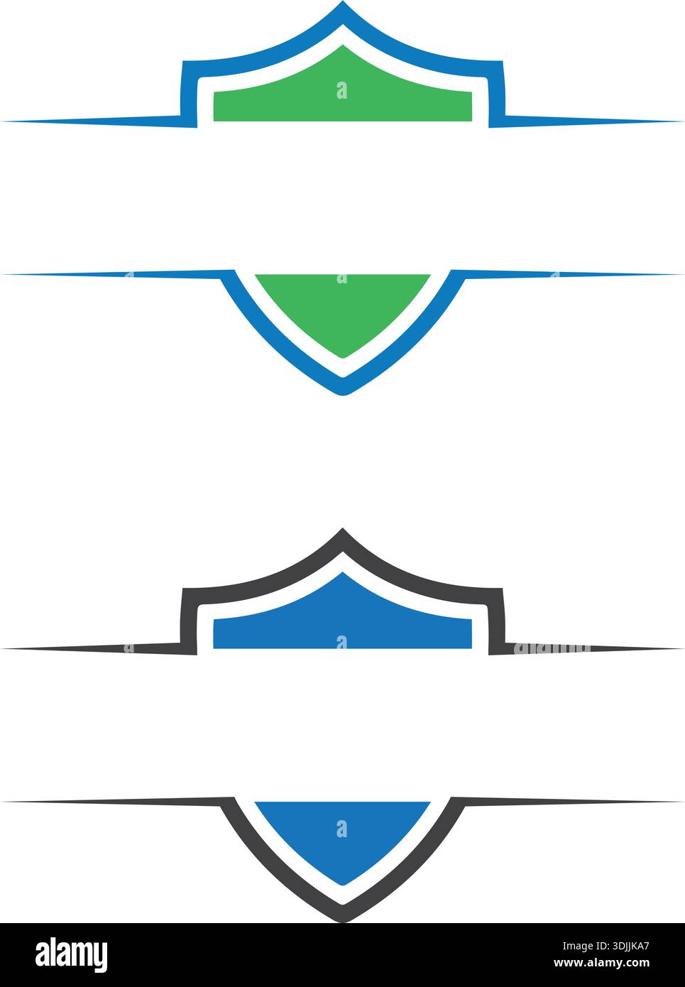 Flat Shield with Ribbon and text logo design Stock Vector