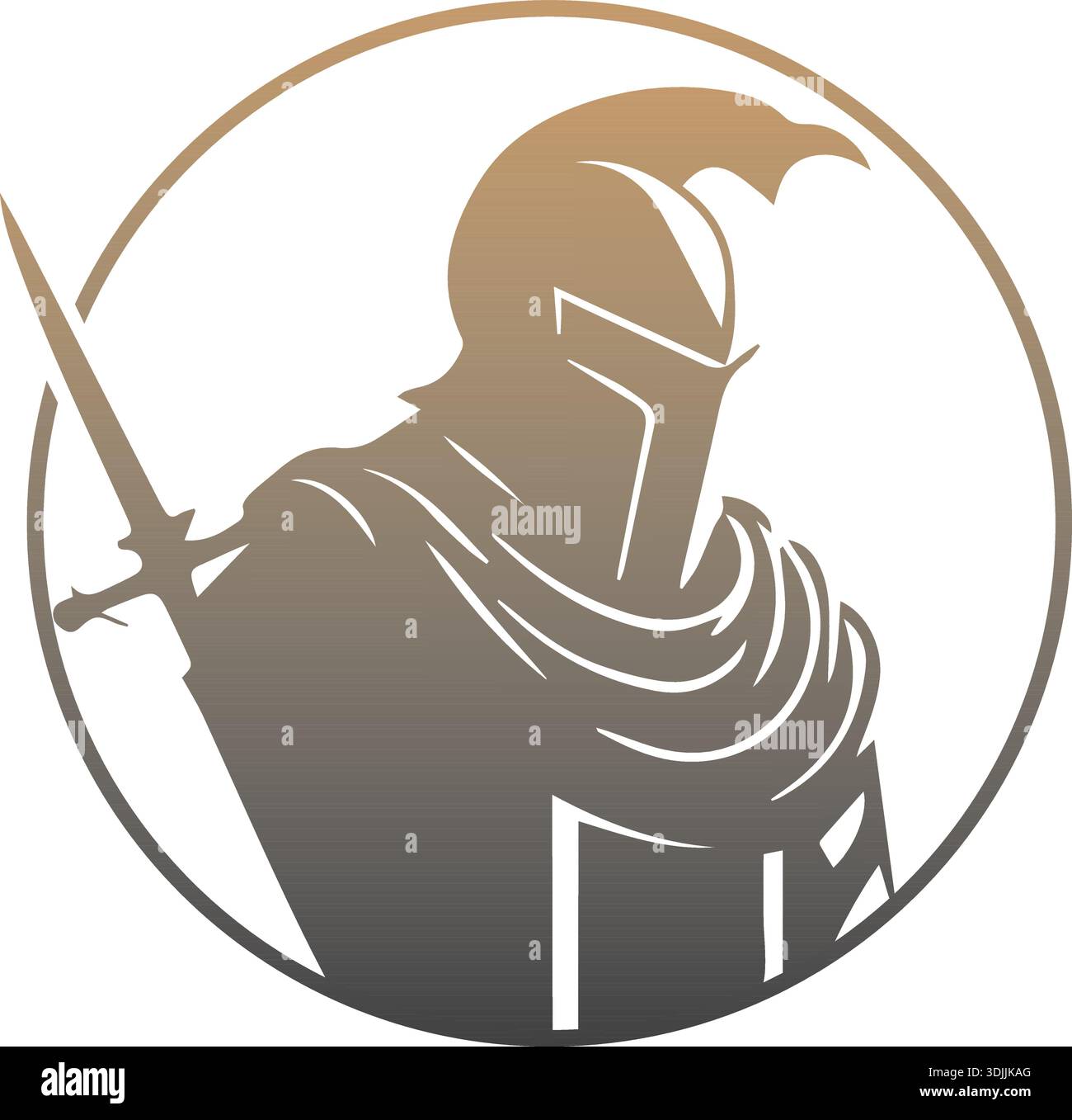 Medieval knight in armor vector logo Simple clean modern icon of a ...