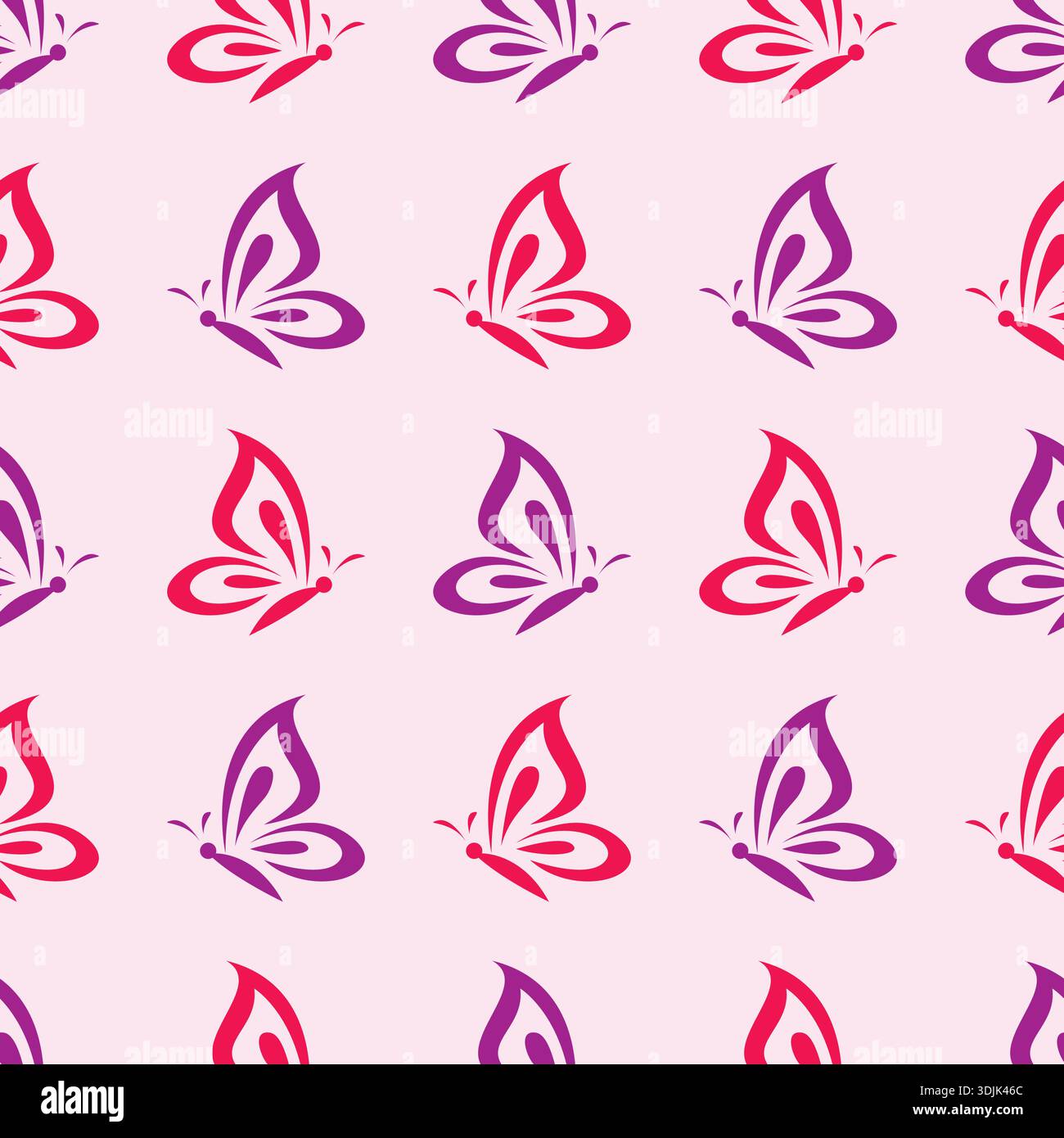 Butterfly Seamless Pattern Design Vector Stock Vector