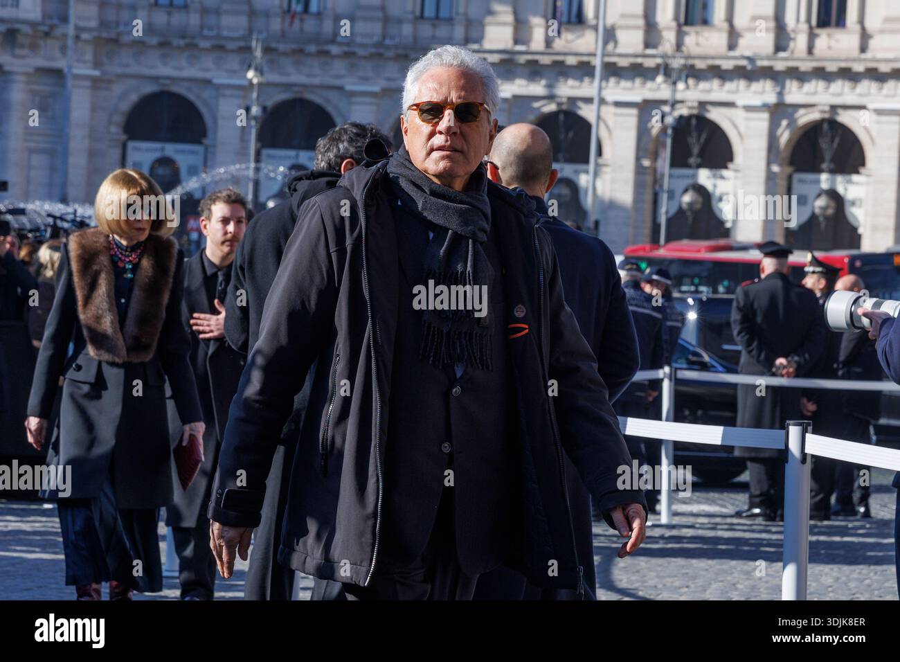 1/23/2026 Francesco Rutelli arrives at the Valentino Garavani's funeral ...