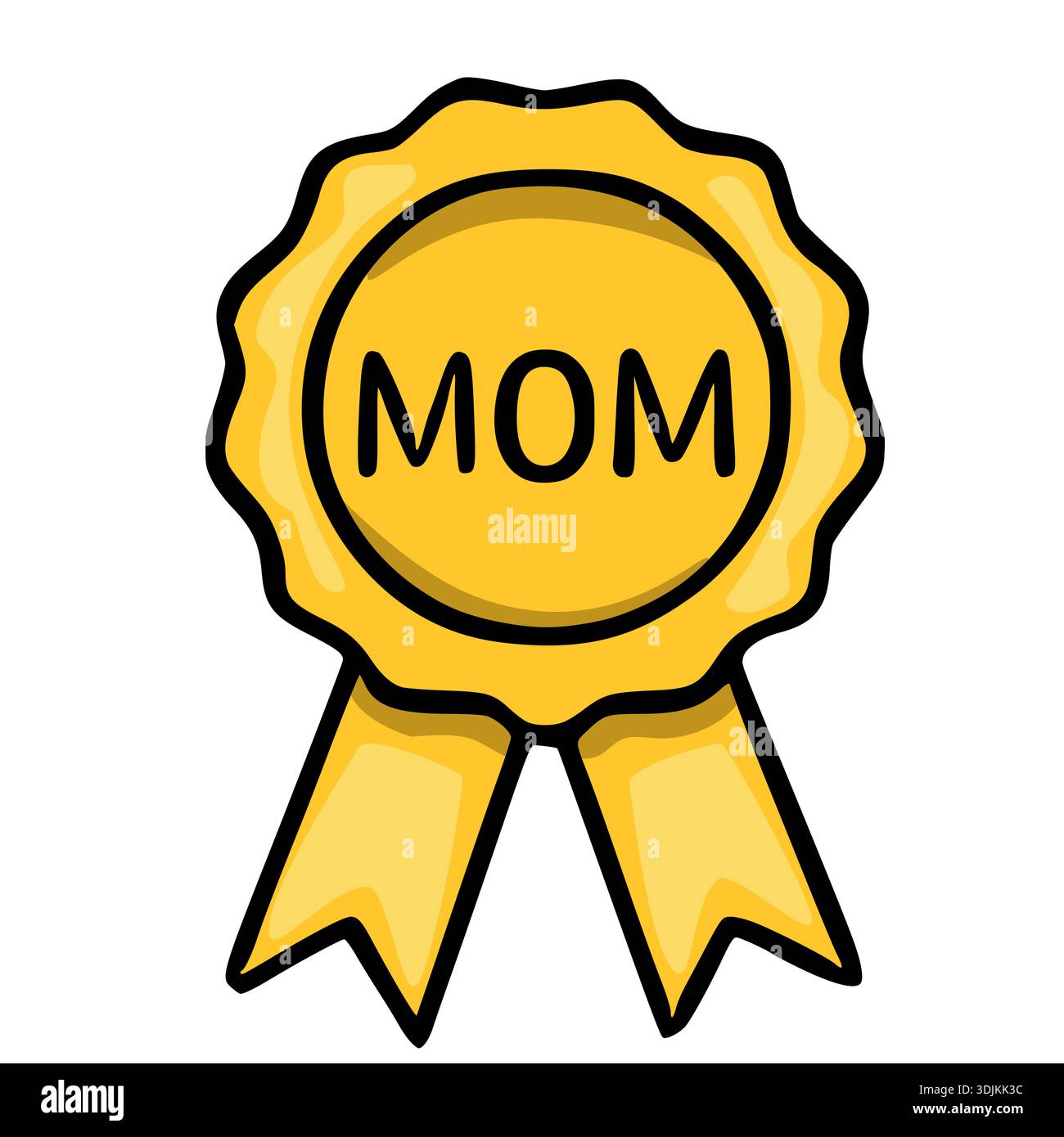 Mom Ribbon Vector Yellow vector ribbon award illustration with