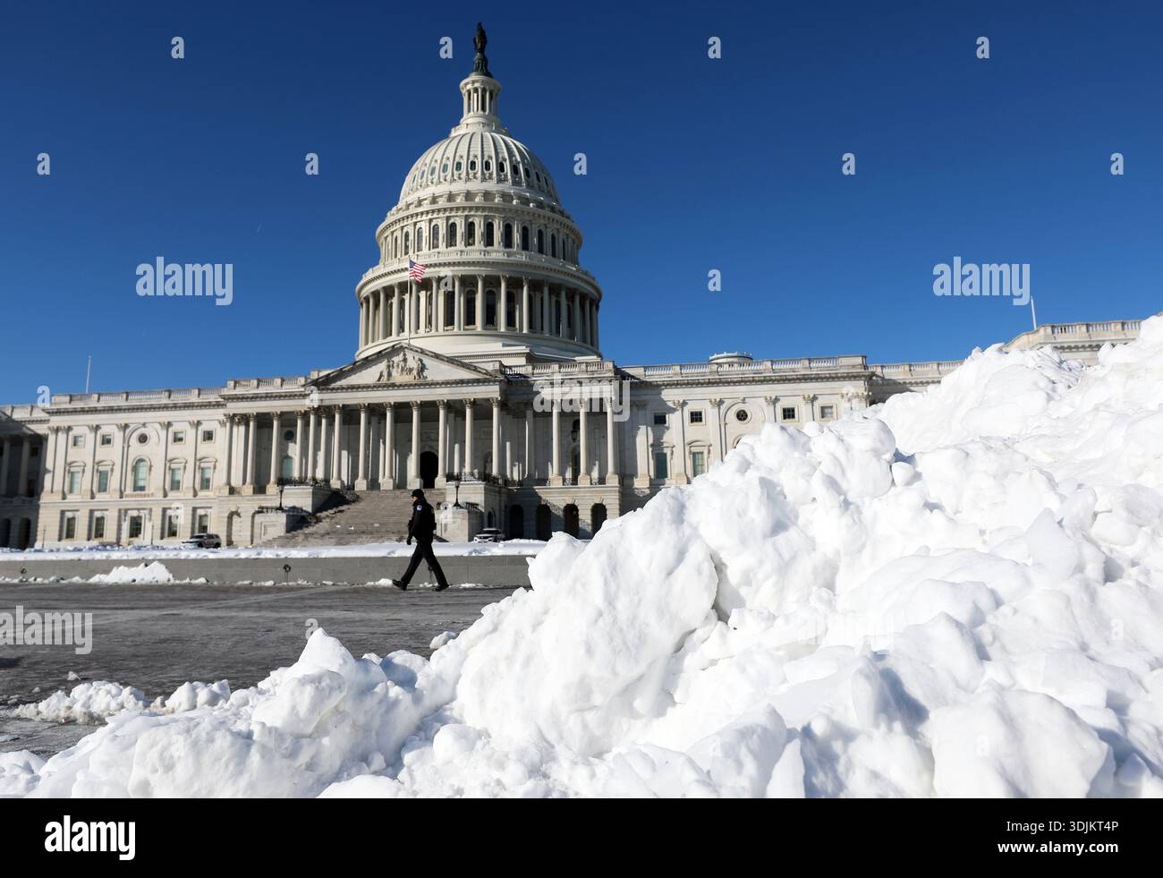 The U.S. Capitol is photographed after a snowstorm, Tuesday, Jan. 27 ...