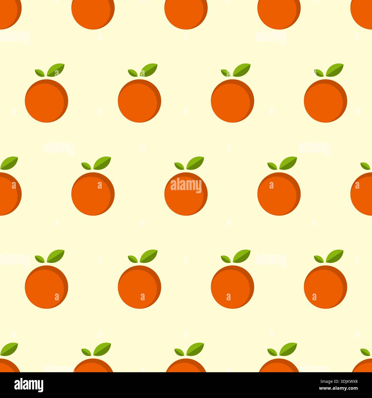 Simple Orange Fruits Seamless Pattern Design Stock Vector