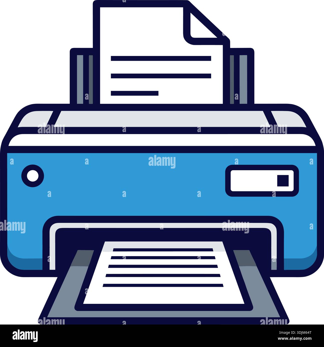 Desktop Office Printer Flat Vector Illustration, Document Printing ...