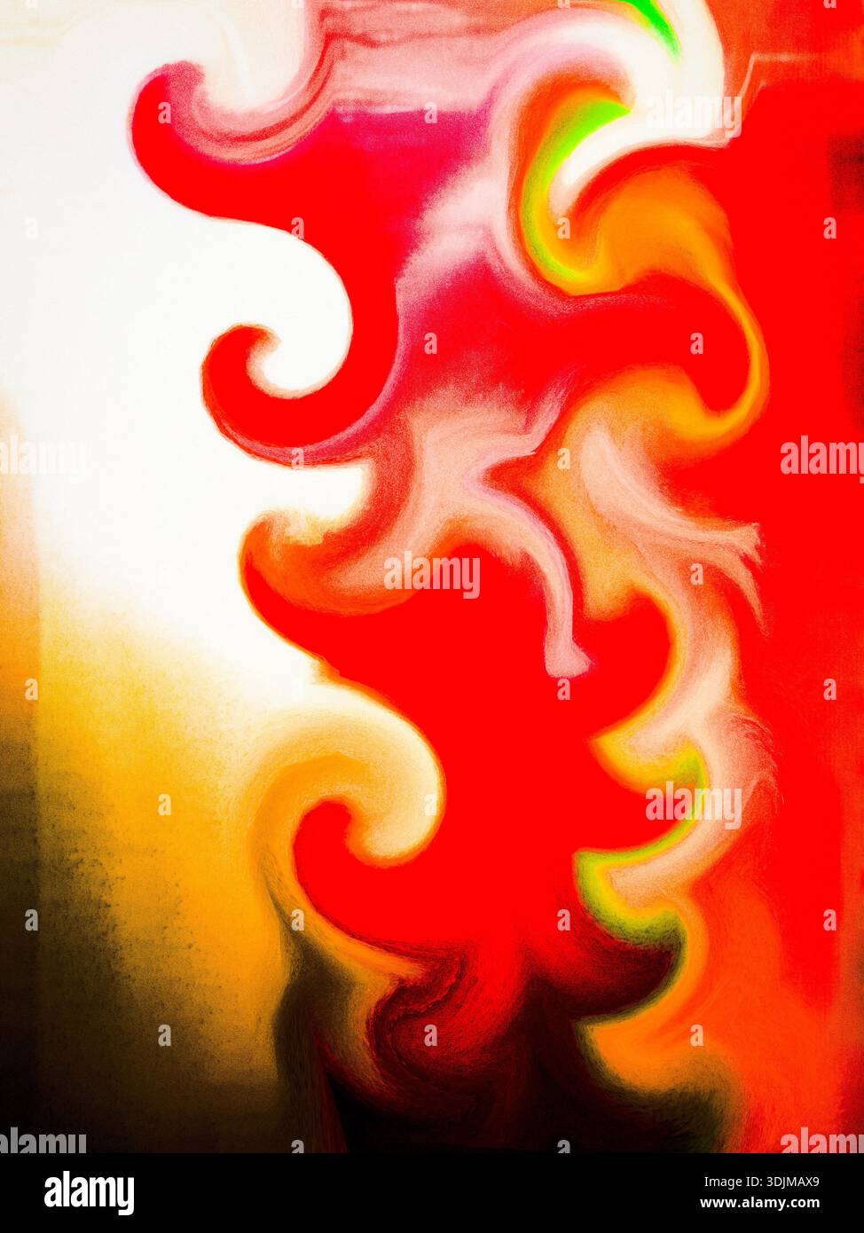 Dynamic red and wavy liquid composition Stock Photo