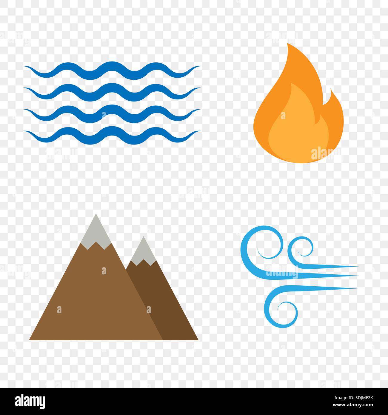 Four natural elements icons. Vector illustration Stock Vector Image ...