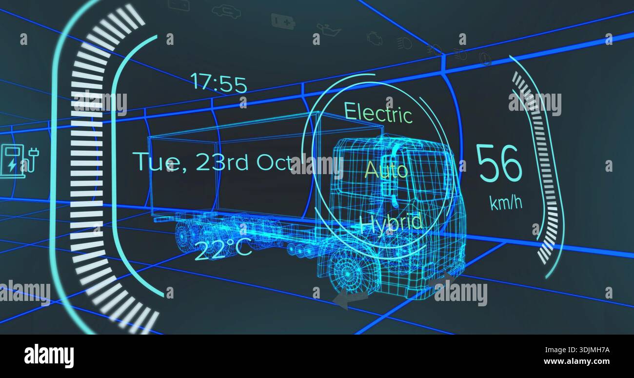 Displaying holographic wireframe truck hi-res stock photography and ...