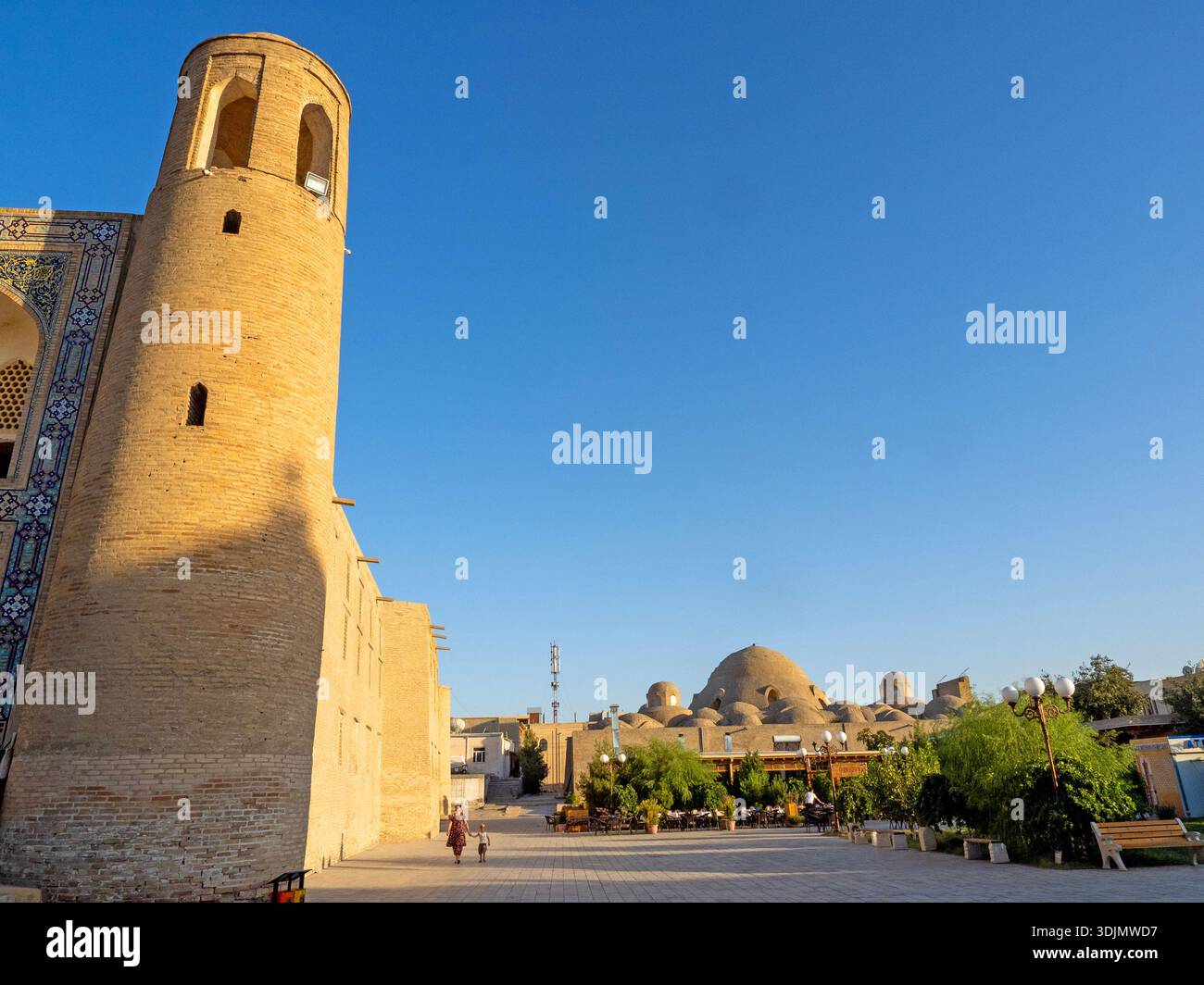 Abdulaziz Khan Madrassah and the domes of a former silk factory Stock Photo