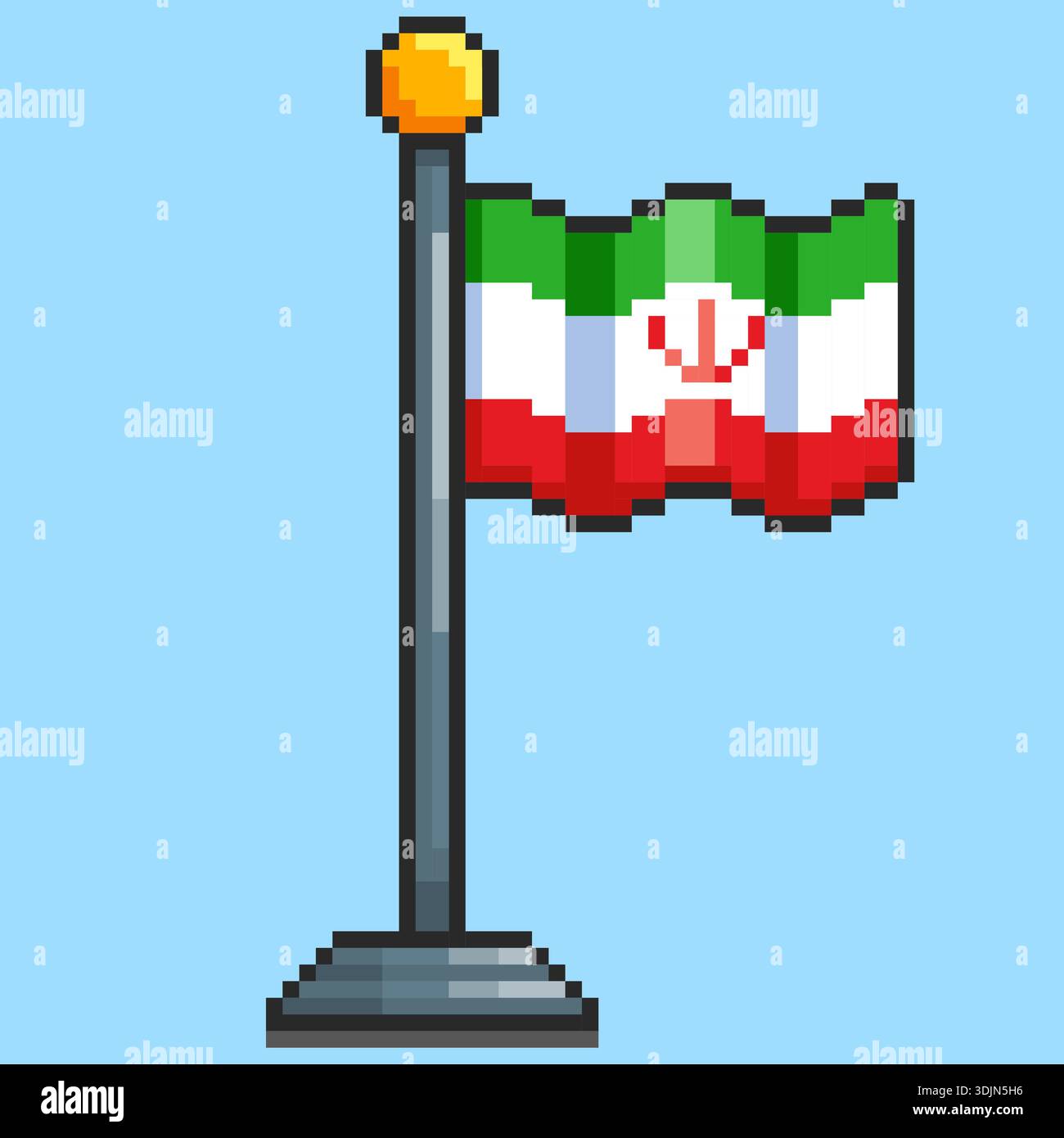 Pixel art Iran Flag game asset design Stock Vector Image & Art - Alamy