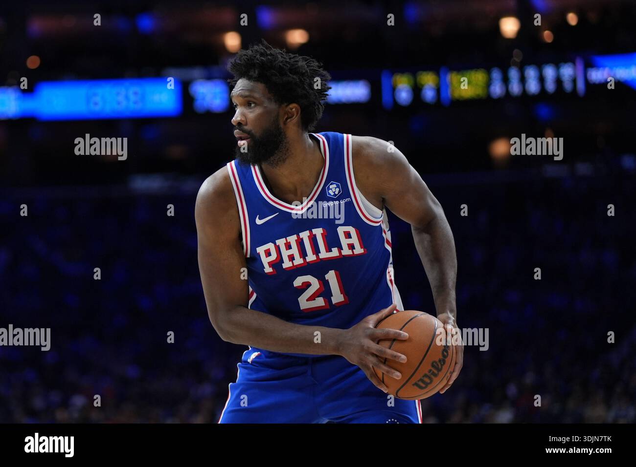 Philadelphia 76ers' Joel Embiid plays during an NBA basketball game