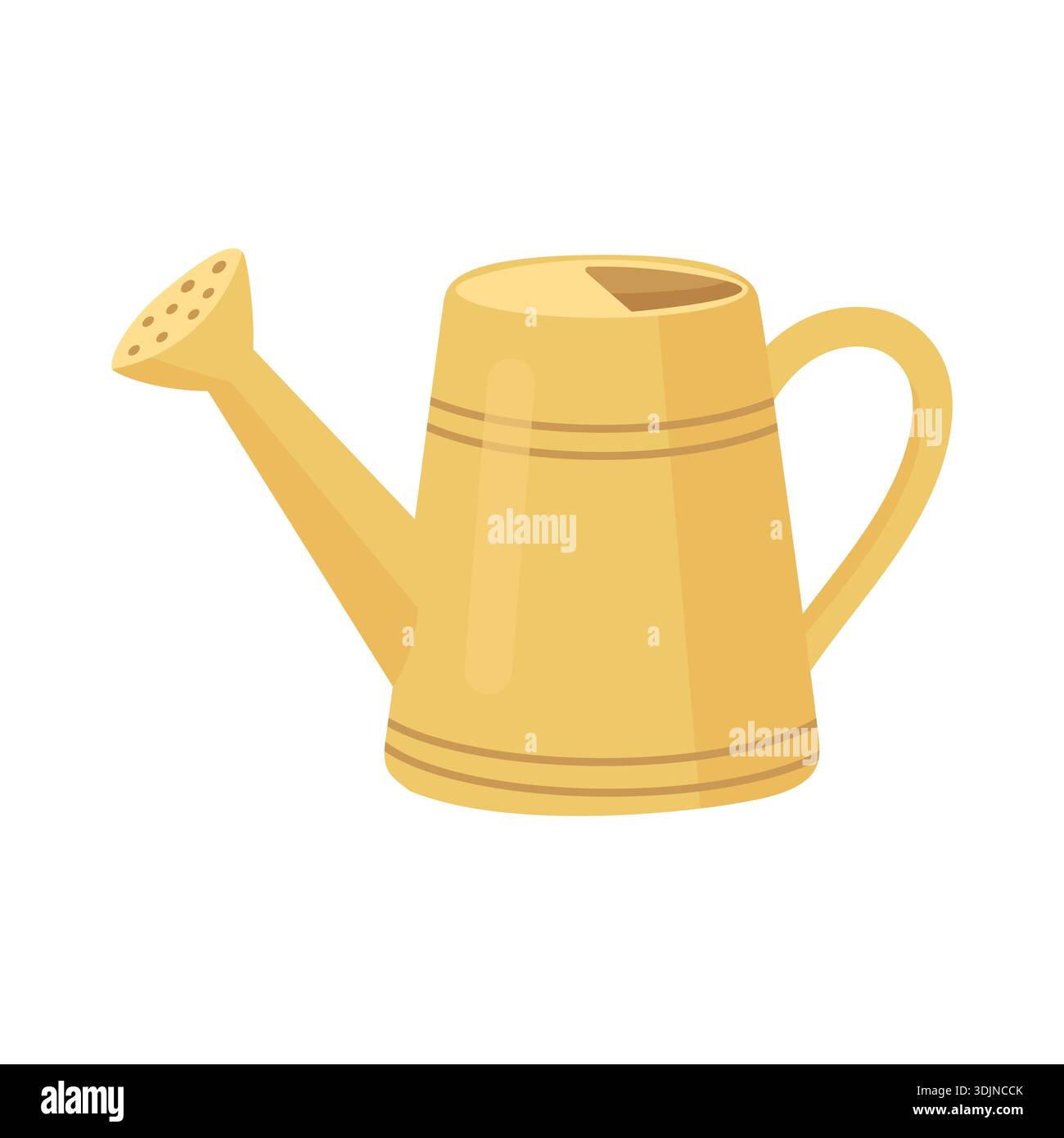 Yellow garden watering can. Gardening tool vector illustration Stock ...