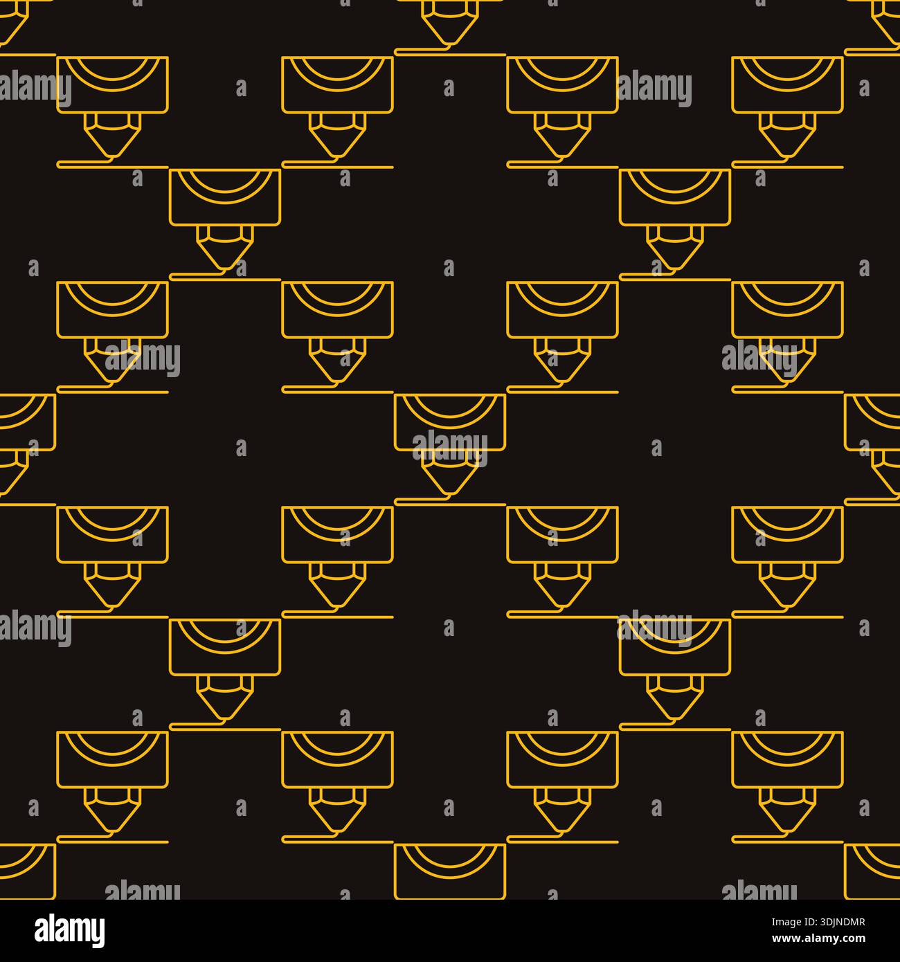 3D Printer Nozzle vector Printing Technology concept outline seamless pattern Stock Vector