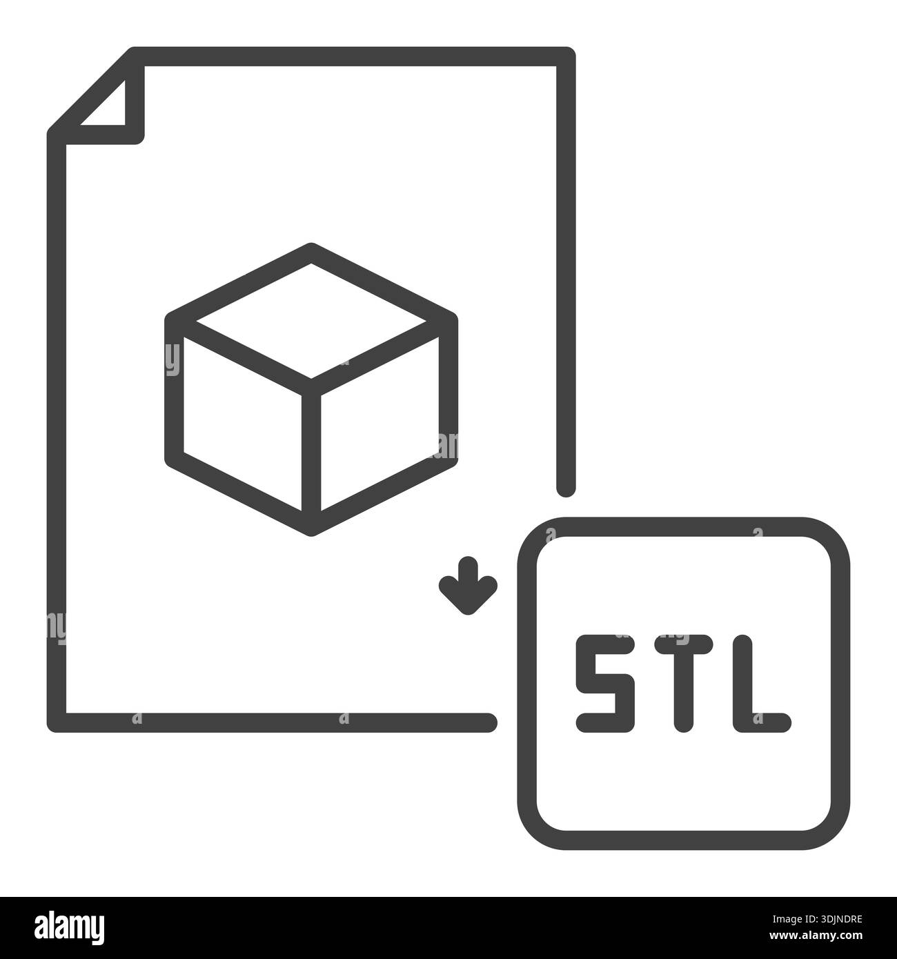 STL Document vector Additive Manufacturing concept icon or symbol in ...