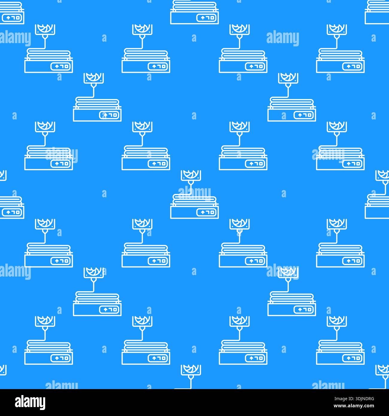 3D Printing Technology vector concept outline simple seamless pattern Stock Vector