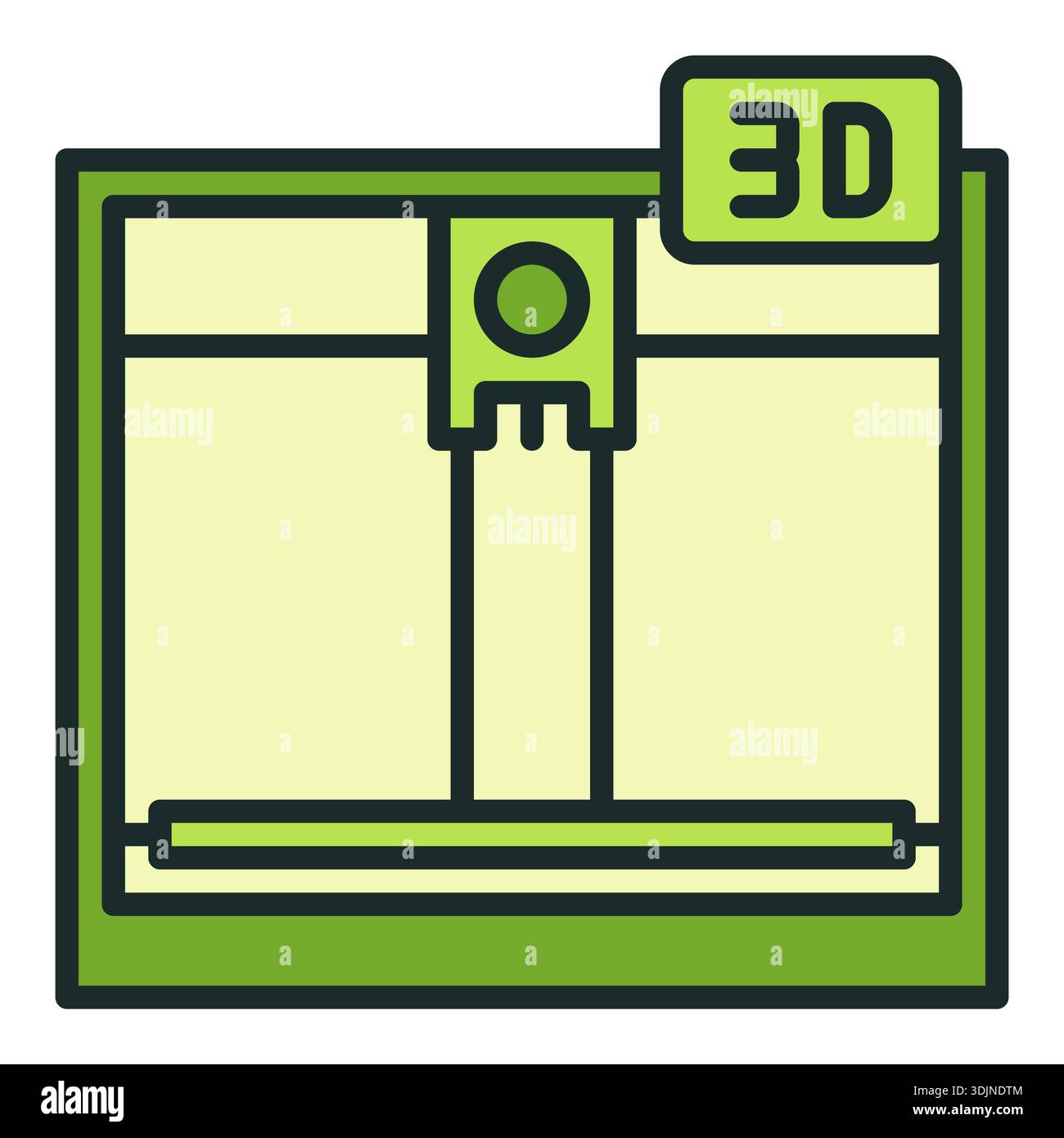 Vector 3D Printer concept colored creative icon or logo element Stock Vector
