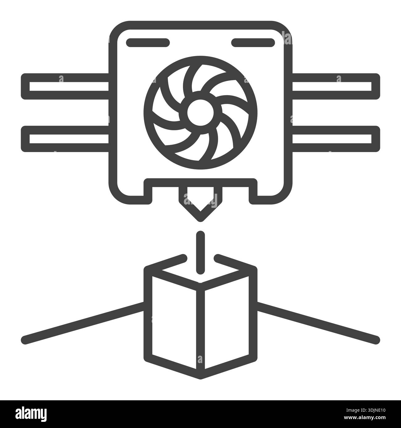 Vector 3D Printing concept outline minimal icon or symbol Stock Vector ...