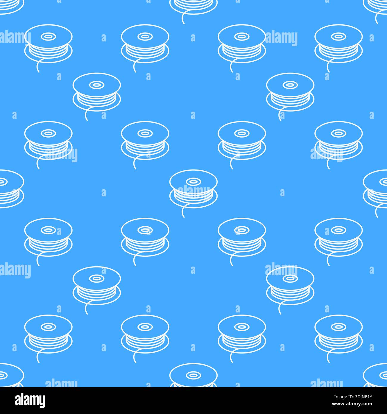 Filament vector 3D Printing Technology concept thin line seamless pattern Stock Vector