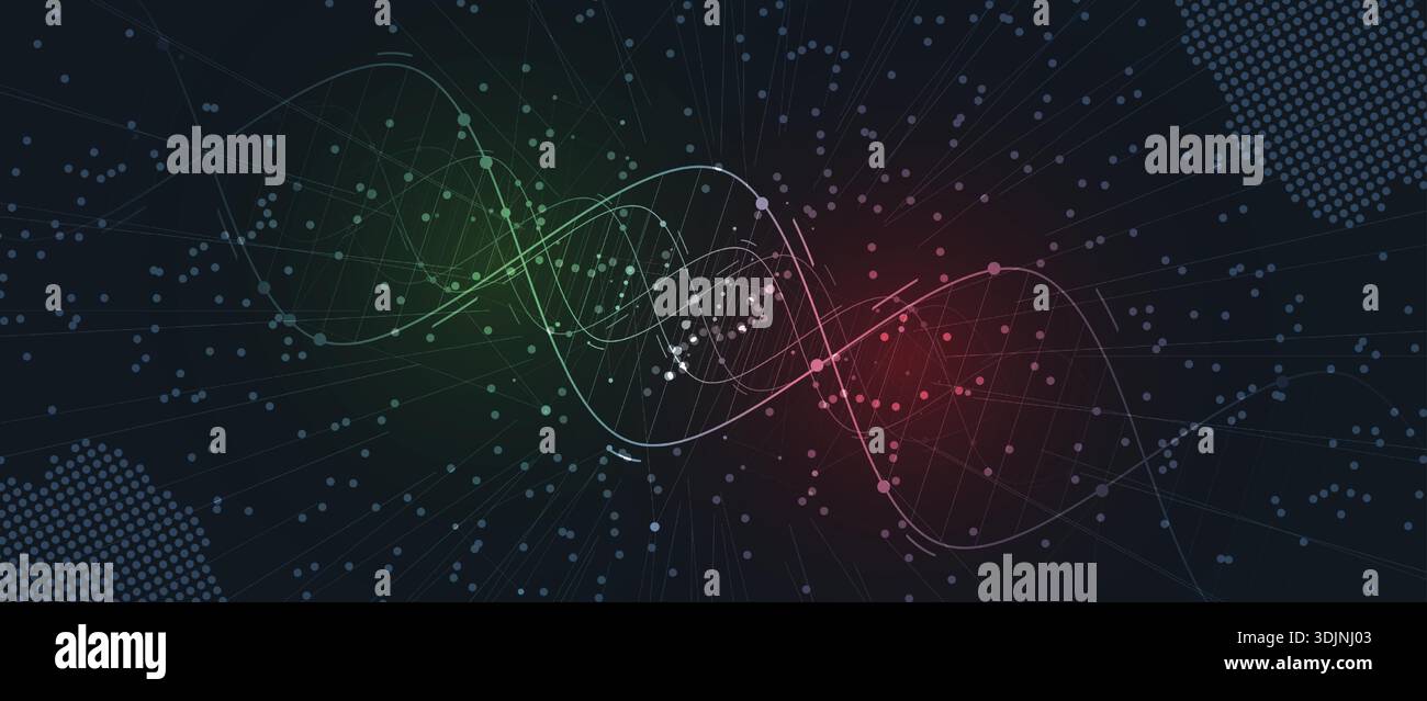 Modern dna design, neural pathways, molecular strands Stock Vector