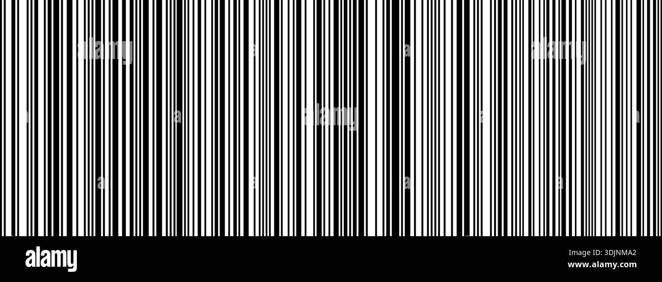 Black and white barcode strips pattern form abstract linear vector background Stock Vector
