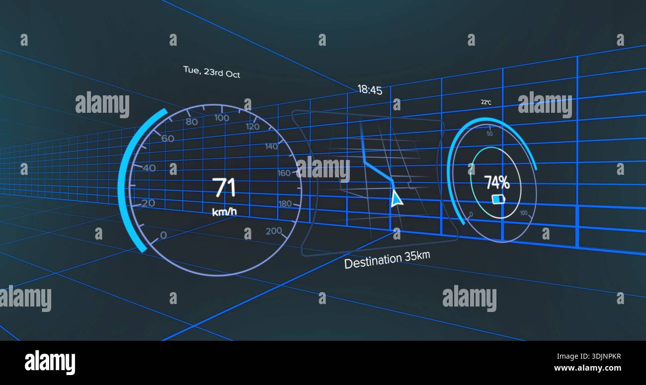 Futuristic hud speedometer dashboard cyan hi-res stock photography and ...