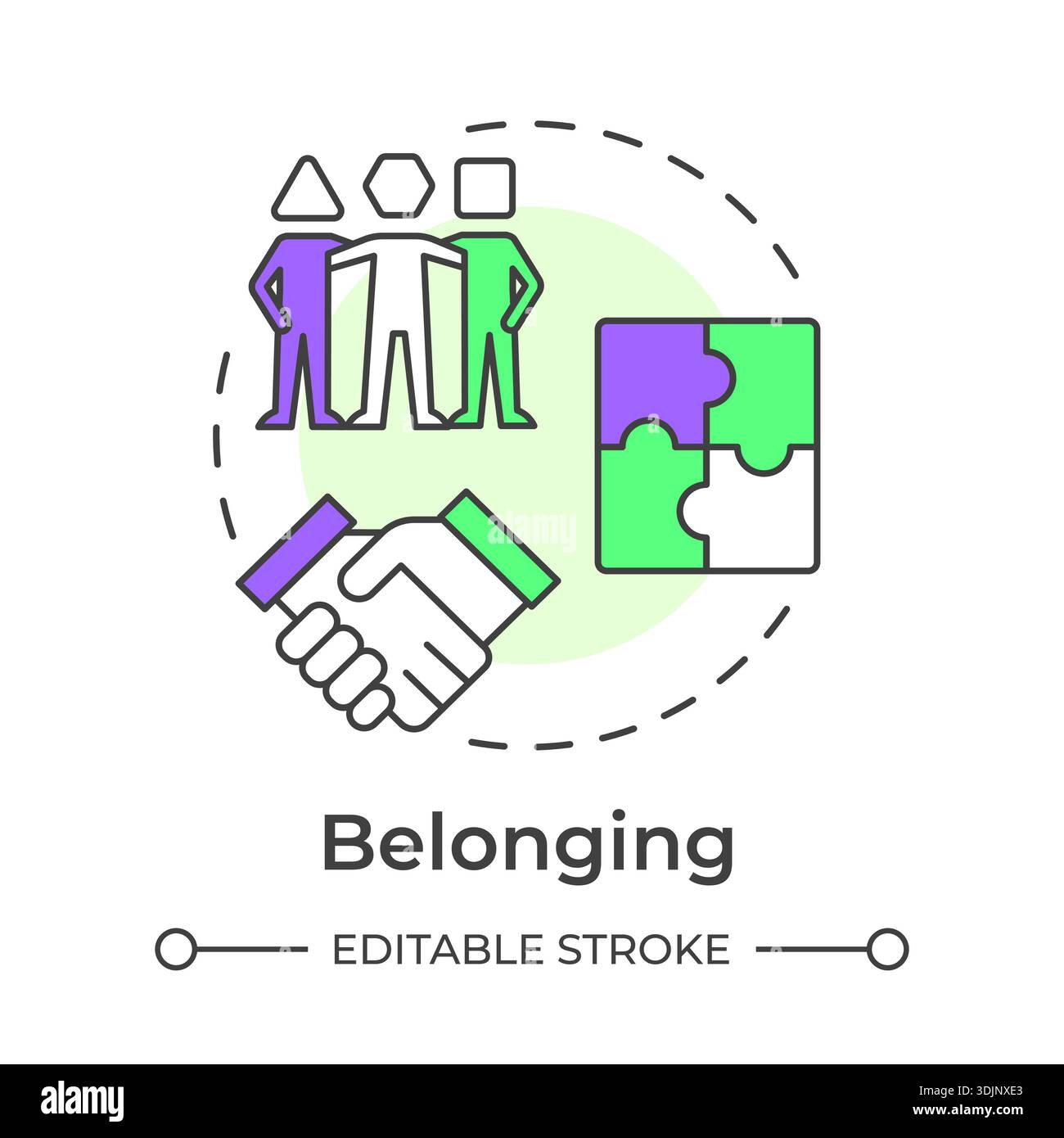 Belonging multi color concept icon Stock Vector