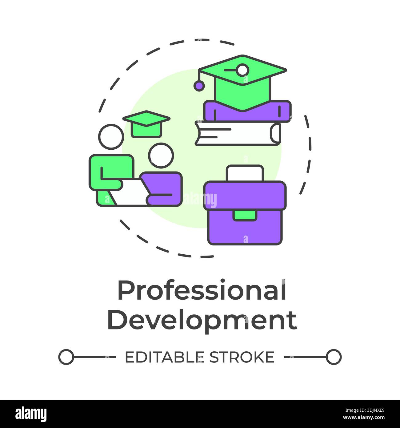 Professional development multi color concept icon Stock Vector