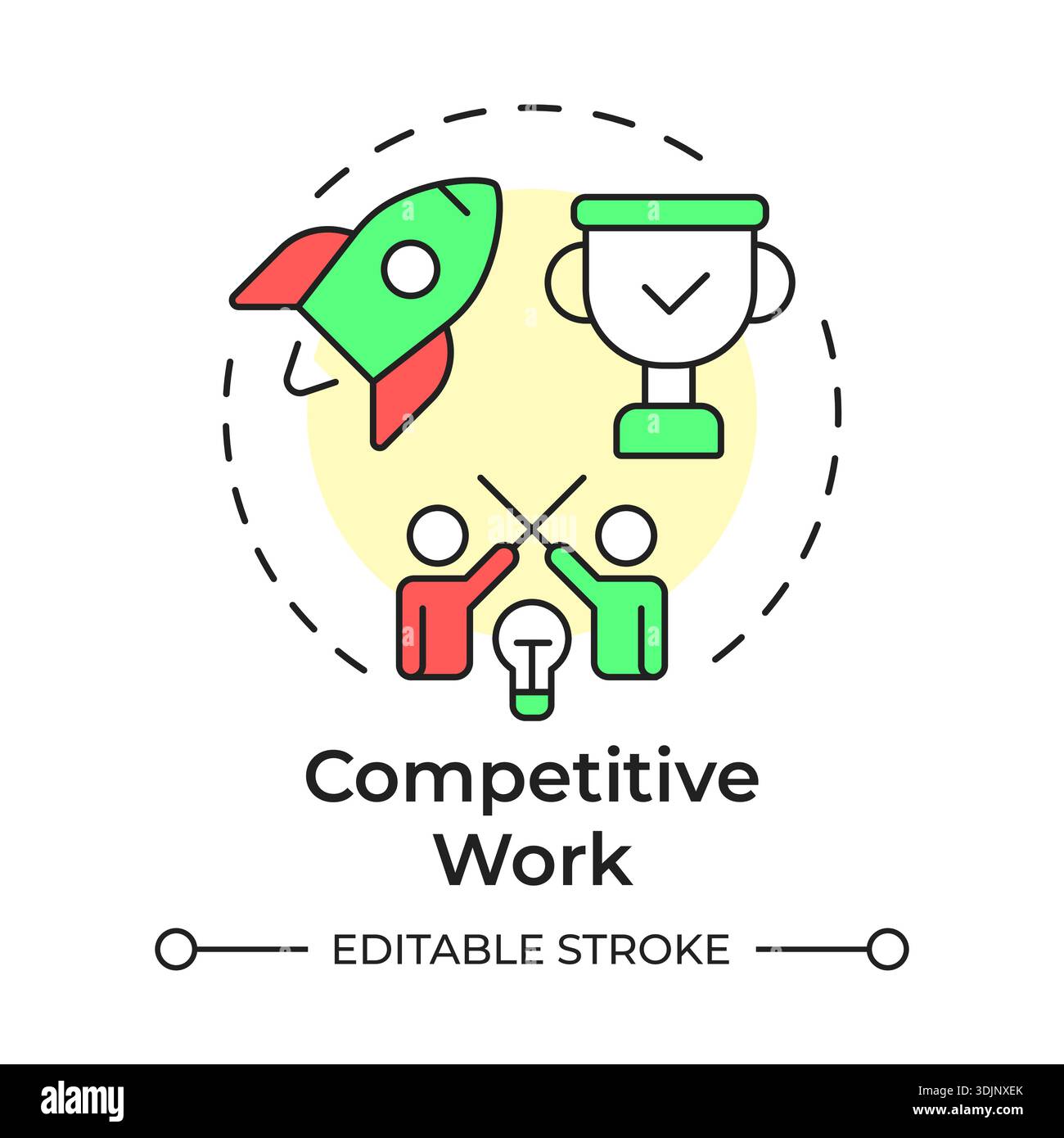 Competitive work multi color concept icon Stock Vector