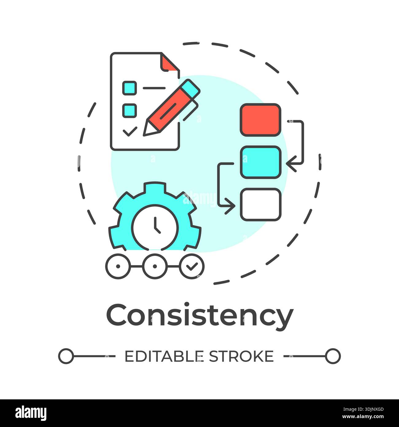 Consistency multi color concept icon Stock Vector