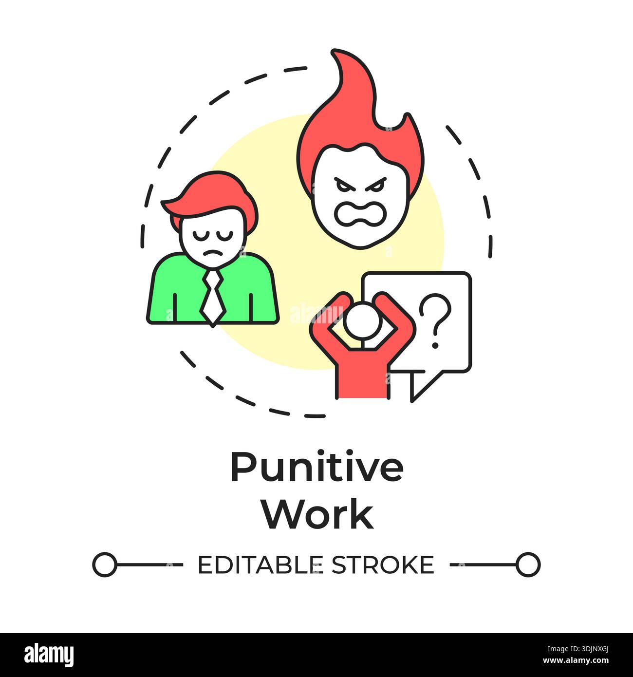 Punitive work multi color concept icon Stock Vector