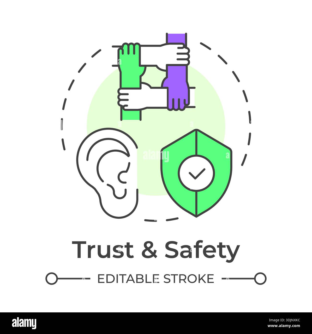 Trust and safety multi color concept icon Stock Vector
