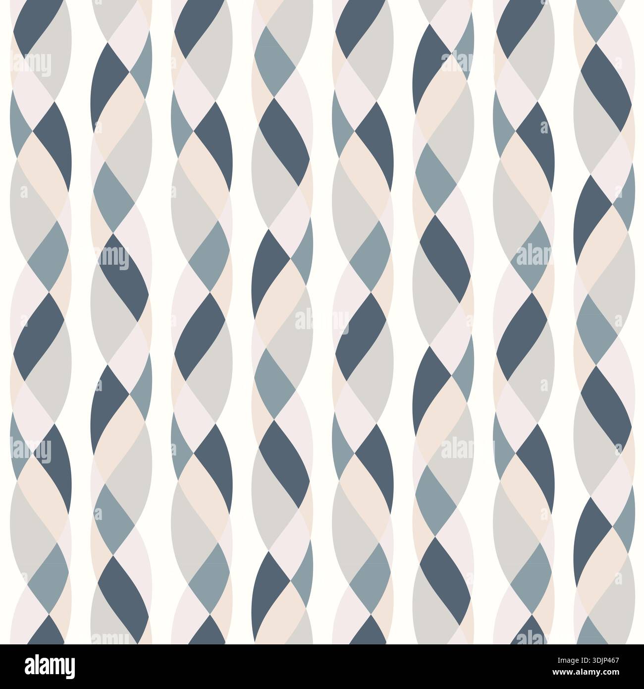 Retro vibes of wavy ogee pattern, abstract seamless vector background, perfect for wallpapers, fabric Stock Vector