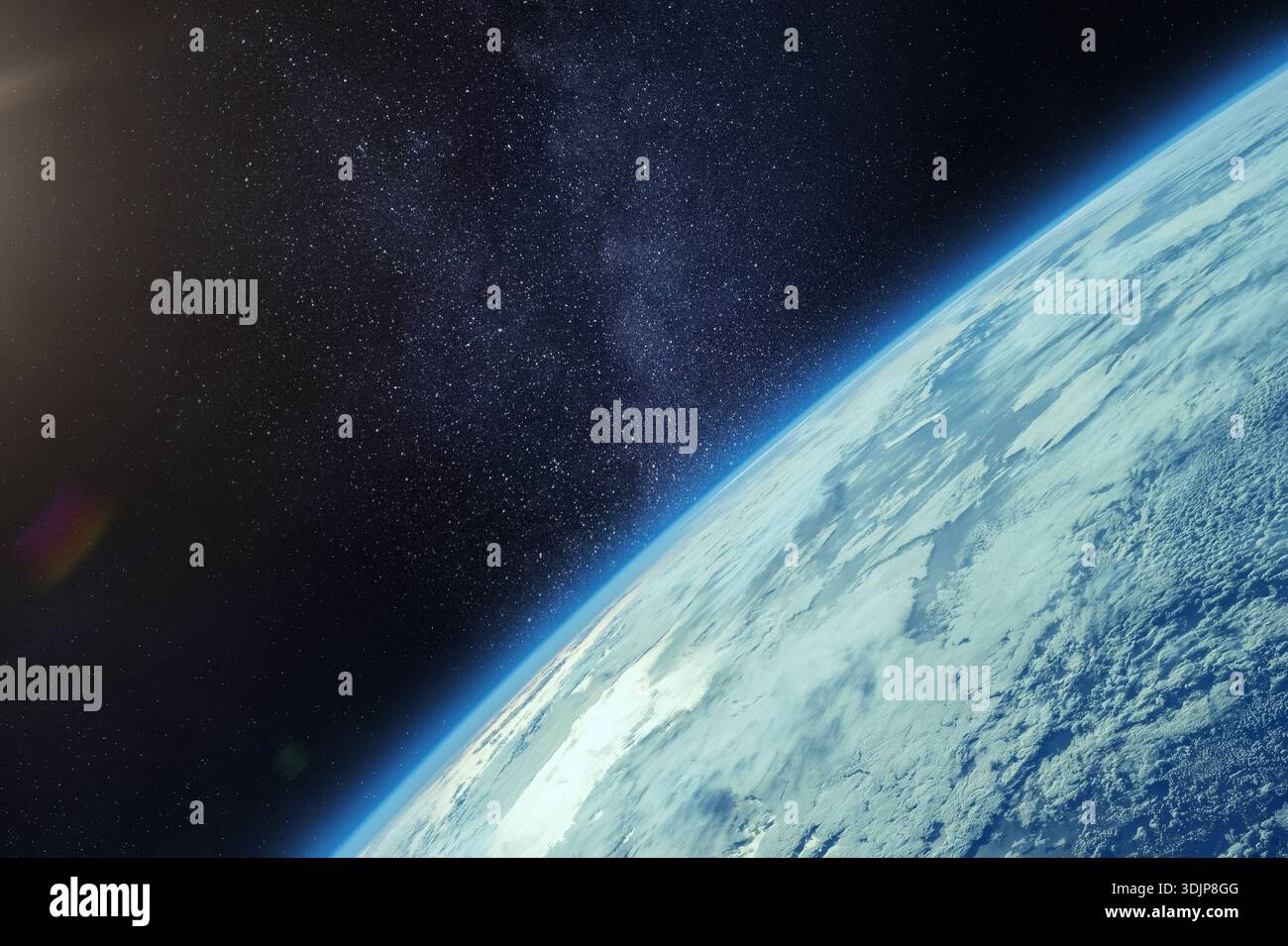 Planet Earth against the Milky Way galaxy. Orbital view of Earth ...