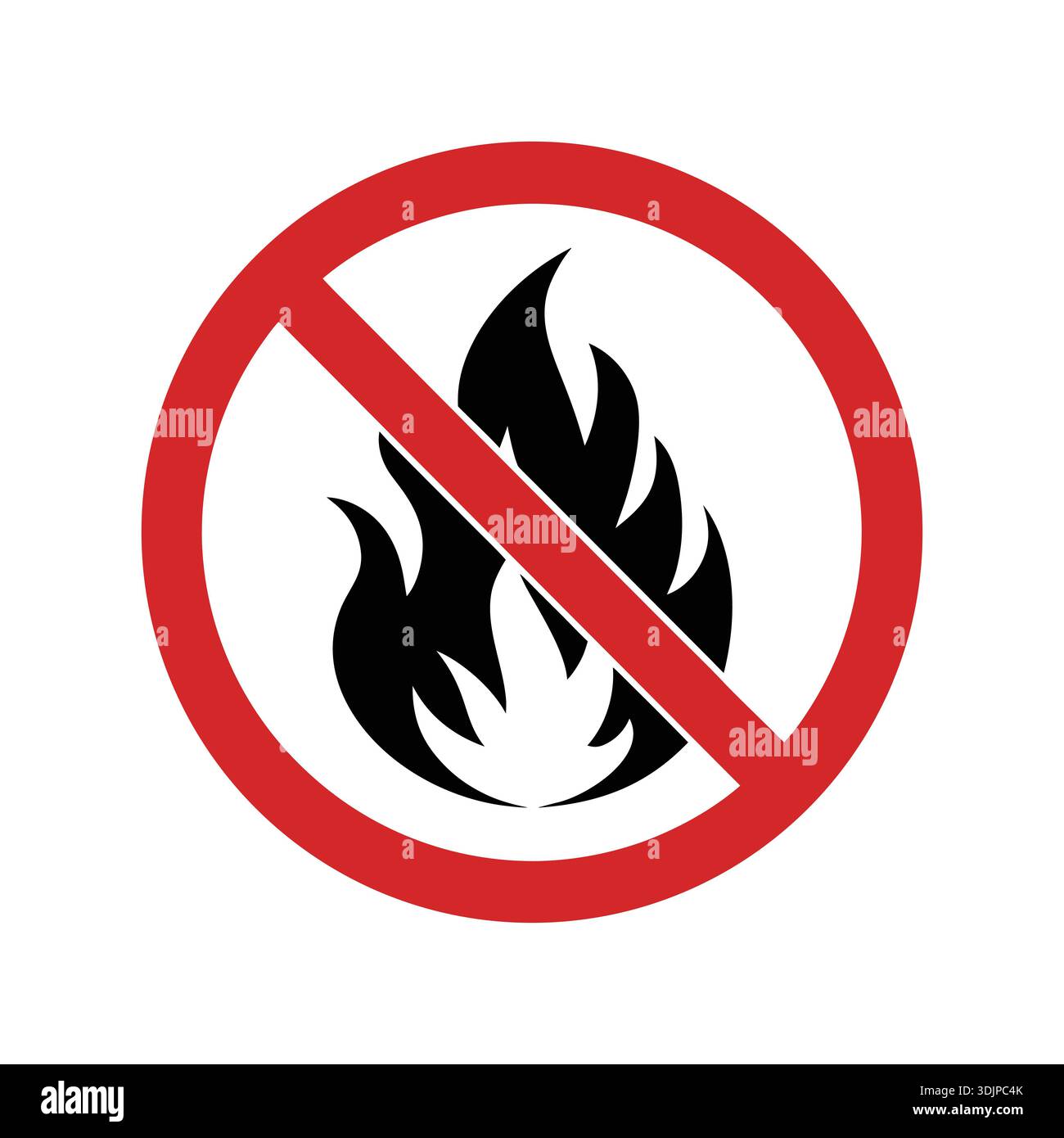 No Fire Prohibition Sign Flammable Warning Vector Stock Vector
