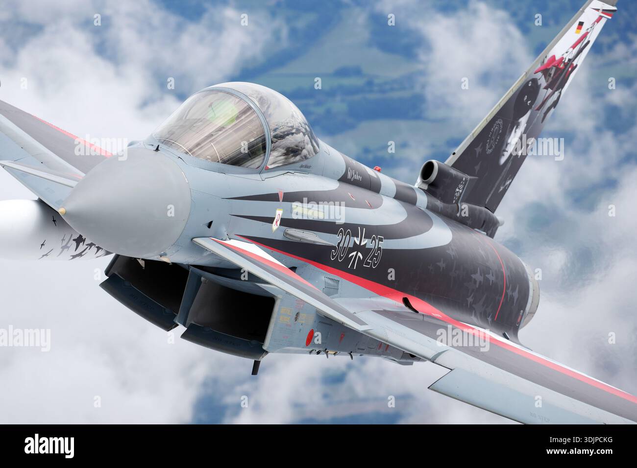 Eurofighter EF-2000 Typhoon S of the German Air Force is captured in an ...