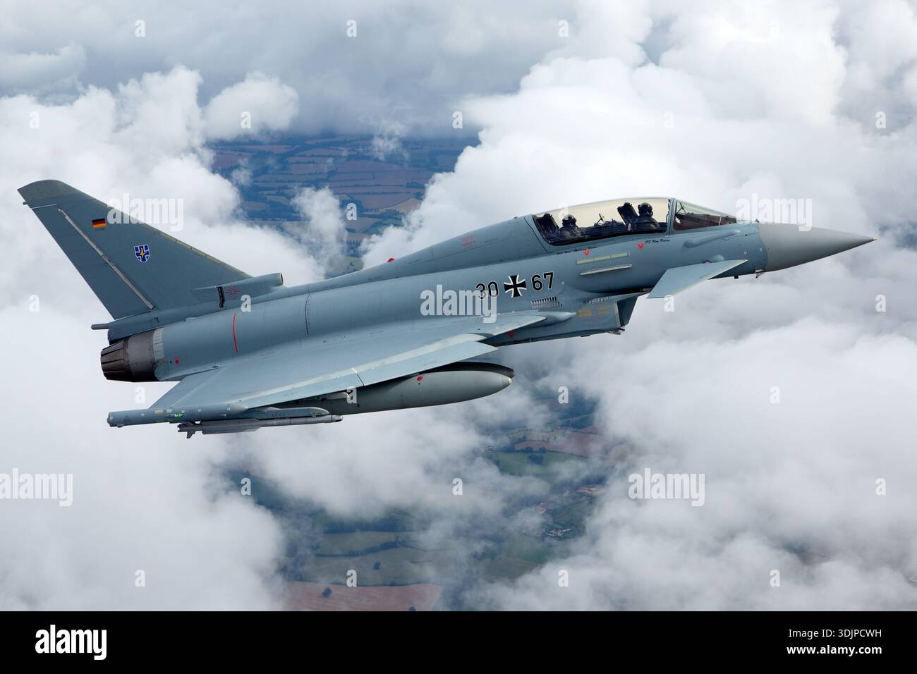 German Air Force Eurofighter Typhoon T from TLG 73 is shown in a close ...