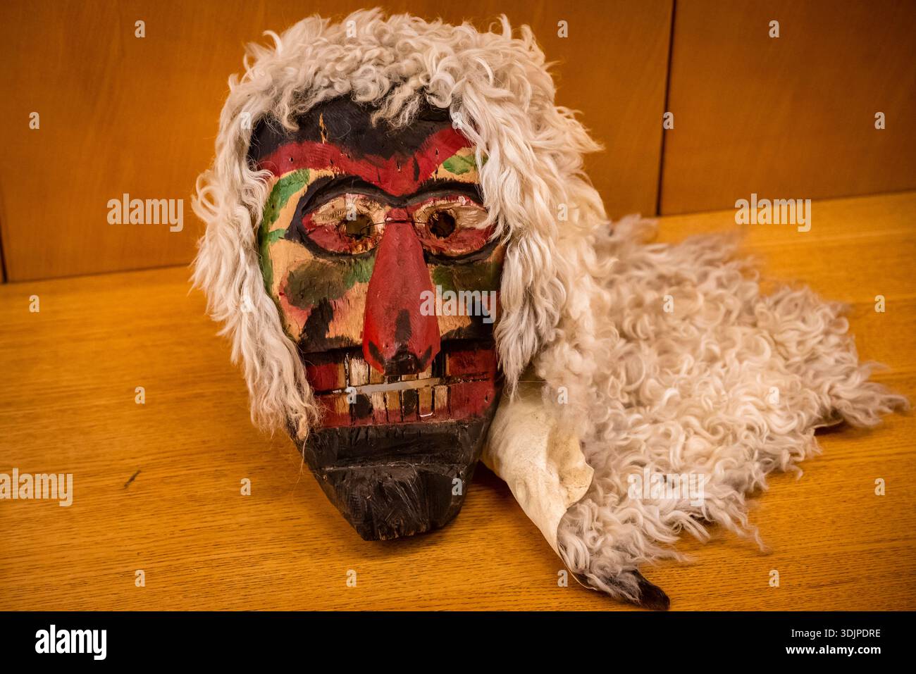 Carnival mask worn during religious festivals, Ethnographic Museum, Zagreb, Croatia Stock Photo