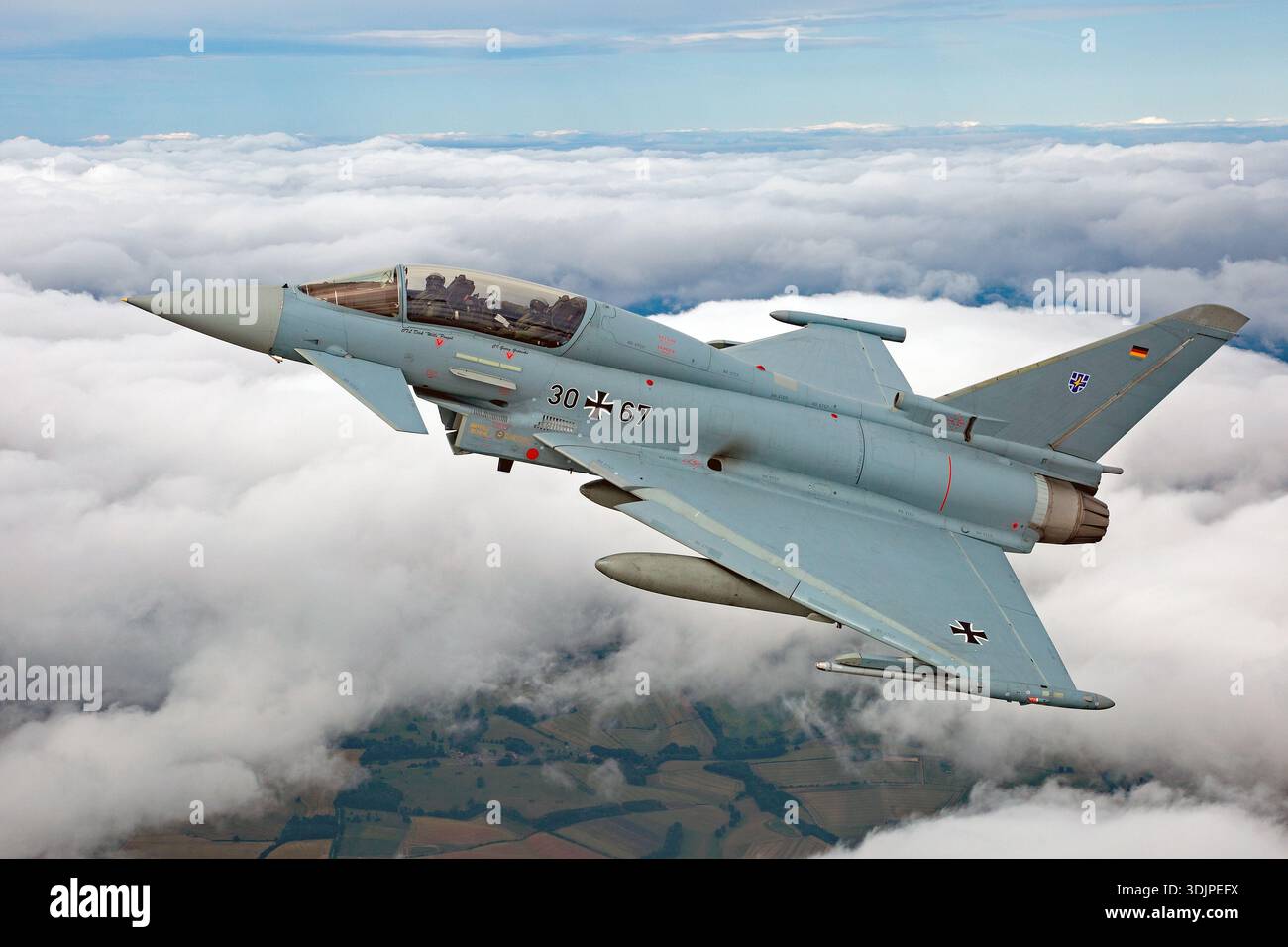 The German Luftwaffe Eurofighter EF-2000 Typhoon T, registration 3067 ...