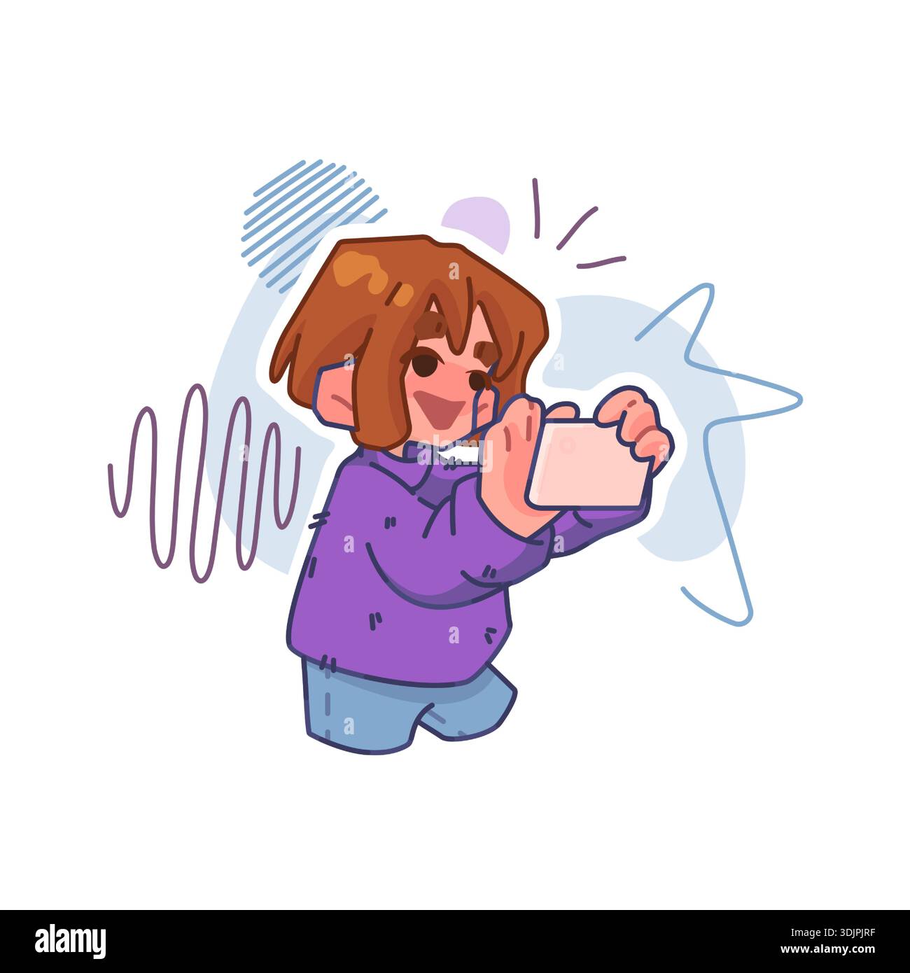 AI Mobile Content Communication Character Stock Vector