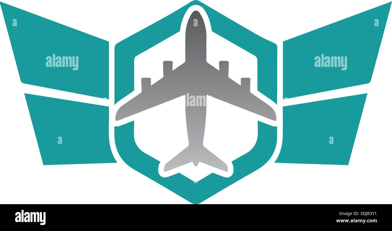 aircraft navigation shield logo Pro Vector Stock Vector