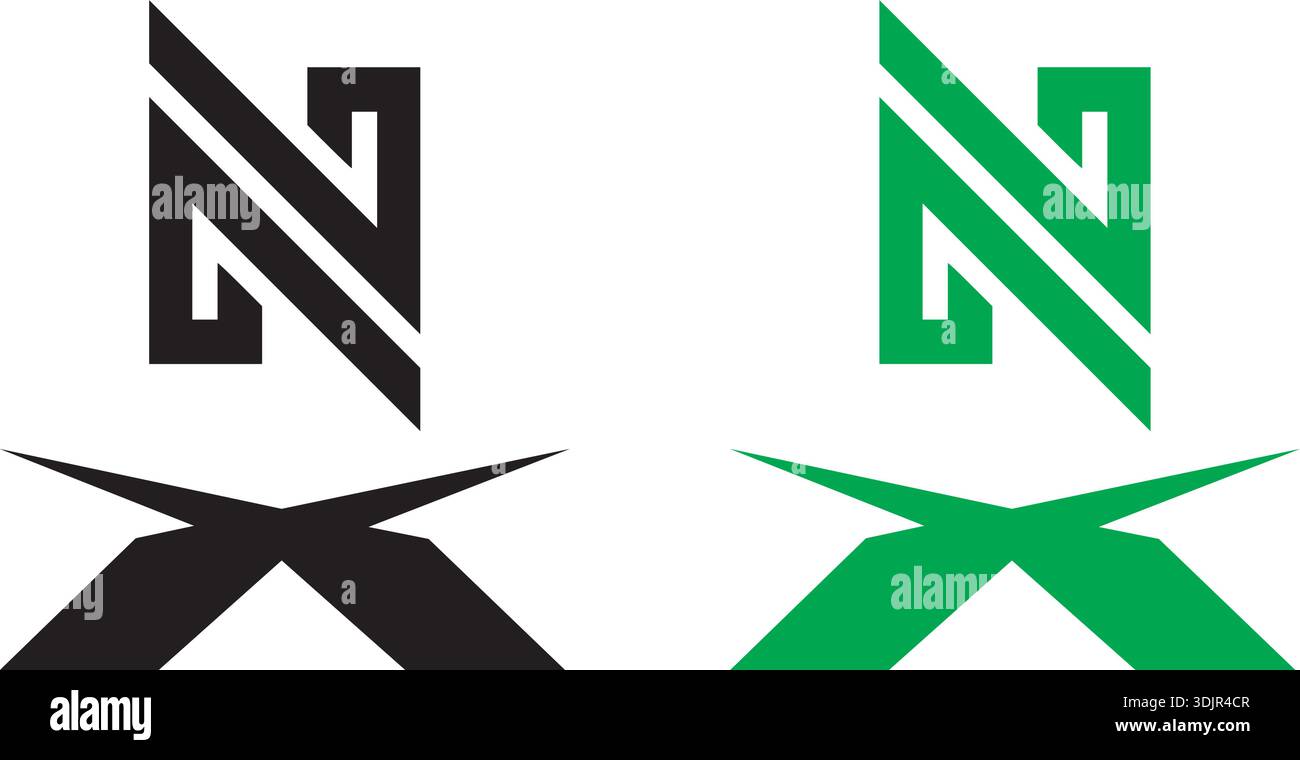 Letter X with creative arrow shape with negative space cross abstract logo Vector Stock Vector