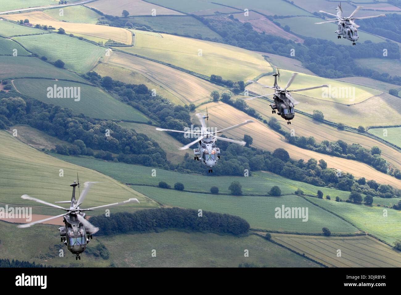Two Royal Navy AugustaWestland AW101 helicopters, Merlin Mk 4 / HC4 and ...