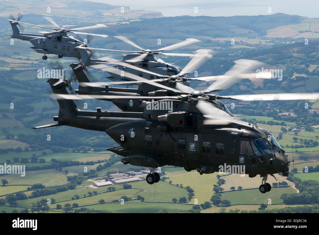 Royal Navy AugustaWestland AW101 Merlin Mk 4 HC4 and Mk 2 helicopters ...